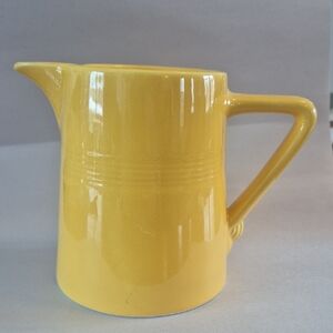 Homer Laughlin Harlequin Yellow Ceramic Pitcher 4.5"